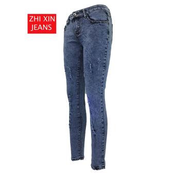Korea Women's Tattered Classic Ripped Skinny Jeans April 2018 - 3 Korea Women's Tattered Classic Ripped Skinny Jeans - 3
