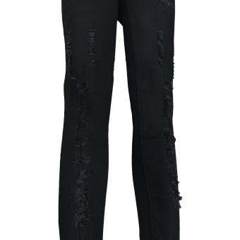 Korea Women's Tattered Classic Ripped Skinny Jeans Blck June 2018 - 3 Korea Women's Tattered Classic Ripped Skinny Jeans blck - 3