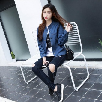 Korean Fashion Women Basic Coats Autumn Spring Women Denim JacketNew Long Sleeve Slim Female Jeans Coat Casual Womens Outwear - Intl July 2018 - 3 Korean Fashion Women Basic Coats Autumn Spring Women Denim JacketNew Long Sleeve Slim Female Jeans Coat Casual Womens Outwear - intl - 3