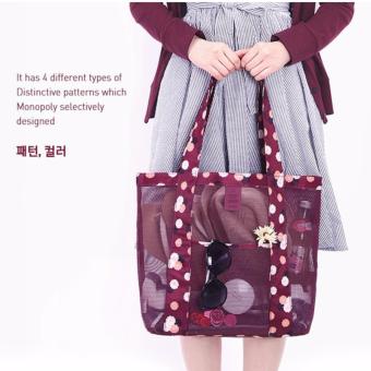 Korean Style B-001 Coating Mesh Multi - Functional Clothing Cosmetics Package Shopping Bag Beach Tote Bag (Burgundy) June 2018 - 5 Korean Style B-001 Coating Mesh Multi - functional Clothing Cosmetics Package Shopping Bag Beach Tote Bag (Burgundy) - 5
