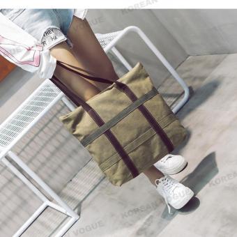 Korean Style B-003 High Quality Canvas Fashion Grid Women LargeCapacity Shopping Tote Bag Student Shoulder Bag(Black) May 2018 - 5 Korean Style B-003 High Quality Canvas Fashion Grid Women LargeCapacity Shopping Tote Bag Student Shoulder Bag(Black) - 5