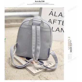 KOREAN VOGUE KV4004 High Quality Ladies Smooth Faux Leather 2 Pieces Women Unique Backpack Bag Set (Grey) May 2018 - 5 KOREAN VOGUE KV4004 High Quality Ladies Smooth Faux Leather 2 Pieces Women Unique Backpack Bag Set (Grey) - 5