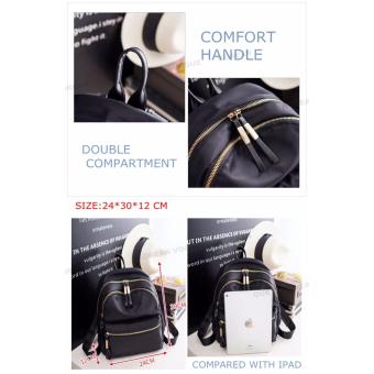 Korean Vogue KV8051 Mysterious Black Series Student Unique DoubleCompartment Style Nylon Casual Backpack Bag July 2018 - 5 Korean Vogue KV8051 Mysterious Black Series Student Unique DoubleCompartment Style Nylon Casual Backpack Bag - 5