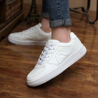 Korean White Shoes Shoes Low For Single Men And Women Studentsround Flat Shoes Lace Up Shoes Tide Lovers - Intl June 2018 - 2 Korean white shoes shoes low for single men and women studentsround flat shoes lace up shoes tide Lovers - intl - 2