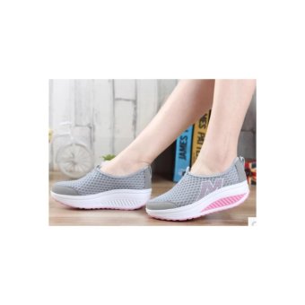 Ladies Fashion Wedge Casual Shoes Gray - Intl June 2018 - 5 Ladies fashion wedge casual shoes gray - intl - 5