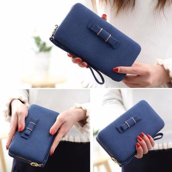 Ladies Long Bowknot Flap Bag PU Leather Wallet Phone BoxClutch Bag Women High Capacity Handbag Cute Coins PurseMultiple Card Holder (Blue) - Intl June 2018 - 2 Ladies Long Bowknot Flap Bag PU Leather Wallet Phone BoxClutch Bag Women High Capacity Handbag Cute Coins PurseMultiple Card Holder (Blue) - intl - 2