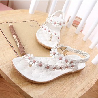 LALANG Hot Sales Summer Women Sandals Bohemia Flower Casual Toepost Flats Shoes White June 2018 - 3 LALANG Hot Sales Summer Women Sandals Bohemia Flower Casual Toepost Flats Shoes White - 3