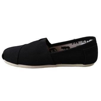 LALANG Unisex Solid Flat Canvas Shoes Lazy Casual Shoes CoupleLoafers Comfortable Slip-on Shoes Black July 2018 - 4 LALANG Unisex Solid Flat Canvas Shoes Lazy Casual Shoes CoupleLoafers Comfortable Slip-on Shoes Black - 4