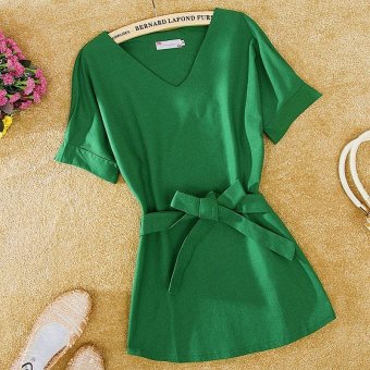 LALANG Women Vintage Bat Sleeve Blouses Loose Shirt Tops (Green) -intl July 2018 - 5 LALANG Women Vintage Bat Sleeve Blouses Loose Shirt Tops (Green) -intl - 5