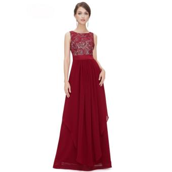 Long Chiffon Bridesmaid Dress V-back Evening Gown Prom Party Dress Red - Intl June 2018 - 4 Long Chiffon Bridesmaid Dress V-back Evening Gown Prom Party Dress Red - intl - 4