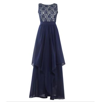 Long Chiffon Bridesmaid Dress V-back Evening Gown Prom Party DressDark Blue - Intl June 2018 - 5 Long Chiffon Bridesmaid Dress V-back Evening Gown Prom Party DressDark Blue - intl - 5