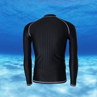 Long Sleeve Rashguard For Men Surf Tops Swimsuit Rash GuardSwimwear Printing Swimming Shirt (Black With Grey Thread) - Intl June 2018 - 5 Long Sleeve Rashguard For Men Surf Tops Swimsuit Rash GuardSwimwear Printing Swimming Shirt (Black with grey thread) - intl - 5