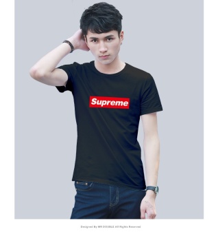 Male T-shirt Supreme Popular Tide Summer T-shirt Cotton Round Neck Short Sleeve Men's Bottoming Shirt - Intl July 2018 - 3 Male t-shirt supreme popular tide summer T-shirt cotton round neck short sleeve men's bottoming shirt - intl - 3
