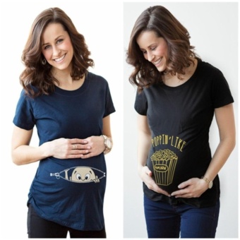 Maternity Shirt Pregnant Women Short Sleeve Maternities DigitalPrint Clothes T-shirts European Big Size Woman Clothing - Intl May 2018 - 2 Maternity Shirt Pregnant Women Short Sleeve Maternities DigitalPrint Clothes T-shirts European Big Size Woman Clothing - intl - 2