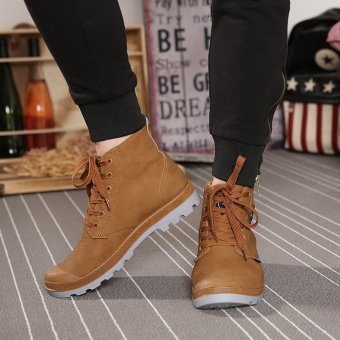 Men Casual Martin Boots Ankle Boots High-Cut Sneakers(Brown) - Intl June 2018 - 2 Men Casual Martin Boots Ankle Boots High-Cut Sneakers(Brown) - intl - 2