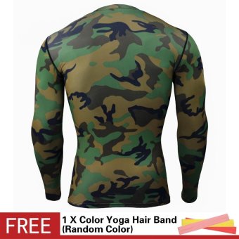 Men Compression Sports Suit Camouflage Print Elastic Tights Skins Base Layers T Shirt+Quick Dry Gym Training Fitness Running Pants Set - Intl June 2018 - 3 Men Compression Sports Suit Camouflage Print Elastic Tights Skins Base Layers T Shirt+Quick Dry Gym Training Fitness Running Pants Set - intl - 3