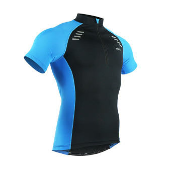 Men Cycling Jersey Set Short Sleeve Suit Bike Bicycle T ShirtsShorts Gel Padded Summer - Blue June 2018 - 2 Men Cycling Jersey Set Short Sleeve Suit Bike Bicycle T ShirtsShorts Gel Padded Summer - Blue - 2
