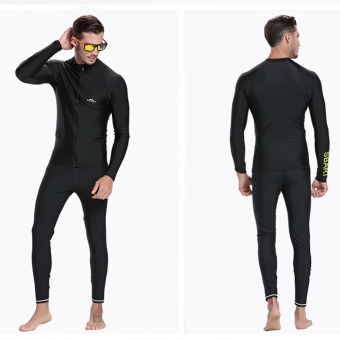 Men Diving Snorkeling Wetsuit Swim Shirts Tops Long Sleeve Rash Guard Surf Shirt Swimwear - Black June 2018 - 2 Men Diving Snorkeling Wetsuit Swim Shirts Tops Long Sleeve Rash Guard Surf Shirt Swimwear - Black - 2