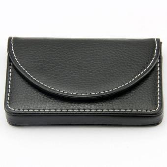 Men's Business Name Card Leather Wallet Holder With Magnetic Shut Black April 2018 - 3 Men's Business Name Card Leather Wallet Holder with Magnetic Shut Black - 3