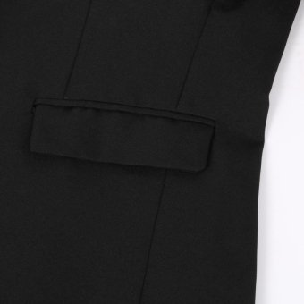 Men's Casual One Button Slim Fit Suit Coat Jacket (Black) - Intl June 2018 - 5 Men's Casual One Button Slim Fit Suit Coat Jacket (Black) - intl - 5