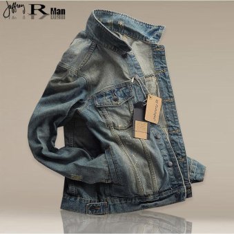 Men's Fashion Slim Jacket Korean Denim Jacket - Intl June 2018 - 2 Men's Fashion Slim Jacket Korean denim jacket - intl - 2