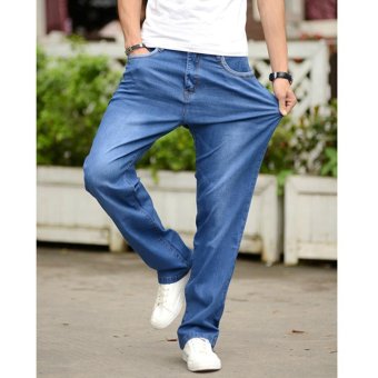 Men's Loose Straight Jeans Fat Legging Plus Size Thin Denim Pants Large Men Jeans Waist 42 44 Plus Size Jeans - Intl June 2018 - 2 Men's Loose Straight Jeans Fat Legging Plus Size Thin Denim Pants Large Men Jeans Waist 42 44 Plus Size Jeans - intl - 2
