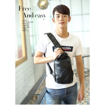 Men's PU Leather Vintage Chest Bag Fashion Crossbody Bag For Men Waterproof Sling Cross Body Bags Shoulder Bags Back Pack - Intl June 2018 - 3 Men's PU Leather Vintage Chest Bag Fashion Crossbody Bag for Men Waterproof Sling Cross Body Bags Shoulder Bags Back Pack - intl - 3