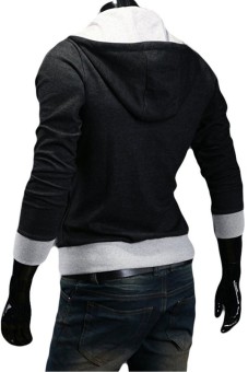 Men's Thin Oblique Zipper Hoodie Slim Jacket (Black) June 2018 - 2 Men's Thin Oblique Zipper Hoodie Slim Jacket (Black) - 2