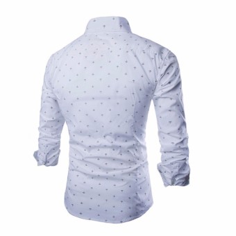 Mens Anchor Printing Long Sleeve Shirt (White) - Intl June 2018 - 2 Mens Anchor Printing Long Sleeve Shirt (White) - Intl - 2
