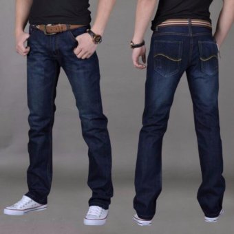 Mens Plus-size Cotton Denim Slim-fit Straight Long Jeans Trouser - Intl June 2018 - 2 Mens Plus-size Cotton Denim Slim-fit Straight Long Jeans Trouser - intl - 2