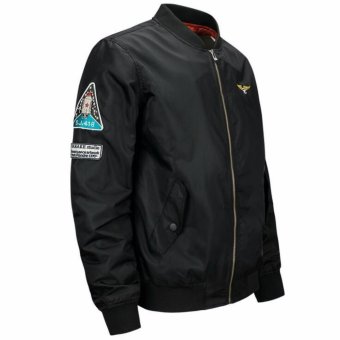Mens Solid Flight Collar Bomber Jacket(Free Baseball Cap Hat) - Intl June 2018 - 2 Mens Solid Flight Collar Bomber Jacket(Free Baseball Cap Hat) - intl - 2