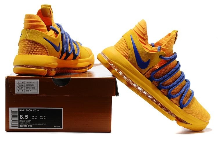 Men's Zoom KD10 EP Basketball Shoes Yellow / Blue - Intl June 2018 - 4 Men's Zoom KD10 EP Basketball Shoes Yellow / blue - intl - 4