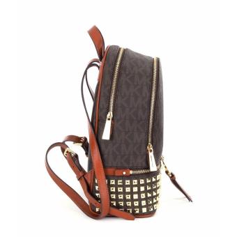 Michael Kors Rhea Zip Medium Studded Backpack - Brown June 2018 - 3 Michael Kors Rhea Zip Medium Studded Backpack - Brown - 3