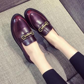 MM Metal Buckle Small Leather Shoes Red - Intl June 2018 - 4 MM Metal buckle small leather shoes Red - intl - 4