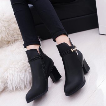 MUJIPOEM Women Martins Ankle Boots Fashion Ladies Shoes (Black) - Intl April 2018 - 5 MUJIPOEM Women Martins Ankle Boots Fashion Ladies Shoes (Black) - intl - 5