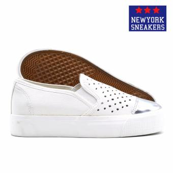 New York Sneakers Pavey Slip On Shoes(WHITE/SILVER) July 2018 - 3 New York Sneakers Pavey Slip On Shoes(WHITE/SILVER) - 3