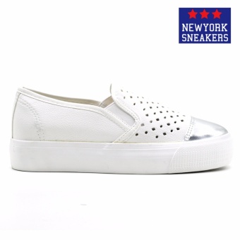 New York Sneakers Pavey Slip On Shoes(WHITE/SILVER) July 2018 - 2 New York Sneakers Pavey Slip On Shoes(WHITE/SILVER) - 2