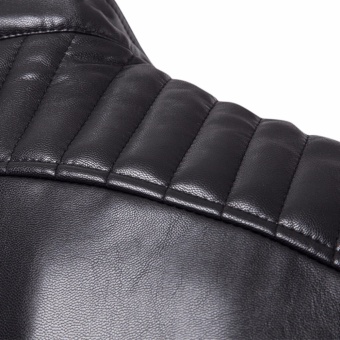 Newest Men Motorcycle PU Leather Jackets Solid Casual Outerwear - Intl June 2018 - 5 Newest Men Motorcycle PU Leather Jackets Solid Casual Outerwear - intl - 5