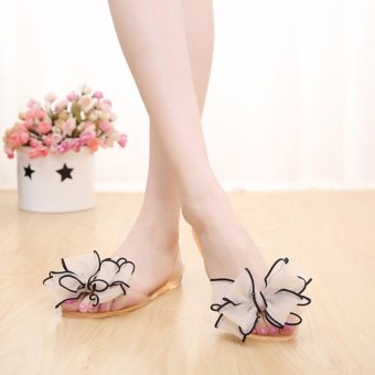 Ocean NEW Ladies Fashion Flat Sandals Bowknot Jelly ShoesApricot Intl Ocean NEW Ladies Fashion Flat Sandals Bowknot Jelly ShoesApricot Intl