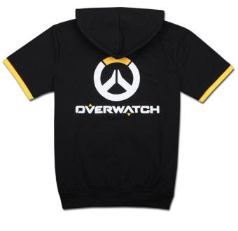 Overwatch Symbol Game Cosplay T-shirt Cotton Tops Casual ShortSleeve Zip Sweater Unisex Shirt (Black) June 2018 - 3 Overwatch Symbol Game Cosplay T-shirt Cotton Tops Casual ShortSleeve Zip Sweater Unisex Shirt (Black) - 3