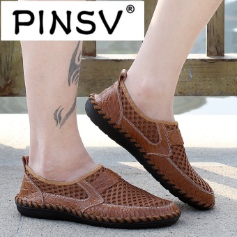 PINSV Leather Men Breathable Fashion Driving Shoes Slip-On Loafers Brown - Intl June 2018 - 5 PINSV Leather Men Breathable Fashion Driving Shoes Slip-On Loafers Brown - intl - 5