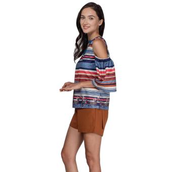 Plains And Prints Pillar Short Sleeves Top (Multi) June 2018 - 2 Plains and Prints Pillar Short Sleeves Top (Multi) - 2