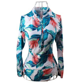 Print Floral One Piece Swimsuit Long Sleeve Swimwear Women Bathing Suit Retro Vintage Surfing Swim Suits - Intl May 2018 - 2 Print Floral One Piece Swimsuit Long Sleeve Swimwear Women Bathing Suit Retro Vintage Surfing Swim Suits - intl - 2