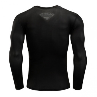 Pudding Korea Korean Fashion Tight Fitting Black Superman T-shirt Black - Intl June 2018 - 3 Pudding Korea Korean fashion Tight fitting black Superman T-shirt Black - intl - 3