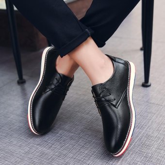 Seanut Fashion Men's Casual Shoes Lace Up Split Leather Shoes(Black) - Intl April 2018 - 5 Seanut Fashion Men's Casual Shoes Lace Up Split Leather Shoes(Black) - intl - 5