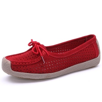 Seanut Fashion Women Casual Breathable Slip-On Leather Loafers (Pink) - Intl April 2018 - 4 Seanut Fashion Women Casual Breathable Slip-On Leather Loafers (Pink) - intl - 4