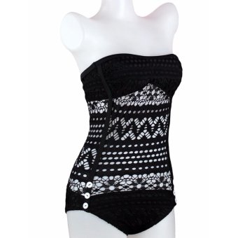 Sexy Halter See Through One Piece Swimwear Swimsuit (Black) June 2018 - 4 Sexy Halter See Through One Piece Swimwear Swimsuit (Black) - 4