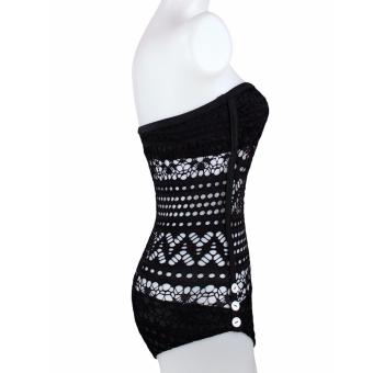 Sexy Halter See Through One Piece Swimwear Swimsuit (Black) June 2018 - 5 Sexy Halter See Through One Piece Swimwear Swimsuit (Black) - 5