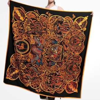 Silk Square Head Scarves Women's Fashion Print Shawl Scarf - Intl June 2018 - 3 Silk Square Head Scarves Women's Fashion Print Shawl Scarf - intl - 3