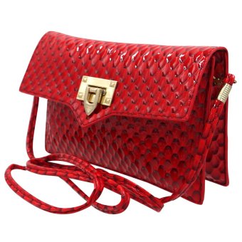 Sling Bag Ladies Decorative Leather Clip Lock (Red) June 2018 - 2 Sling Bag Ladies Decorative Leather Clip Lock (Red) - 2